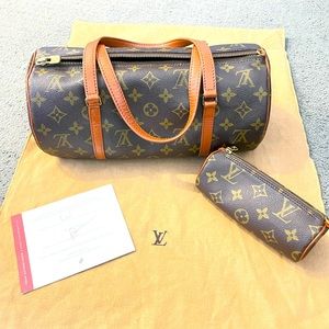 1988 Papillon 30 Brown Canvas Handbag (Pre-Owned)